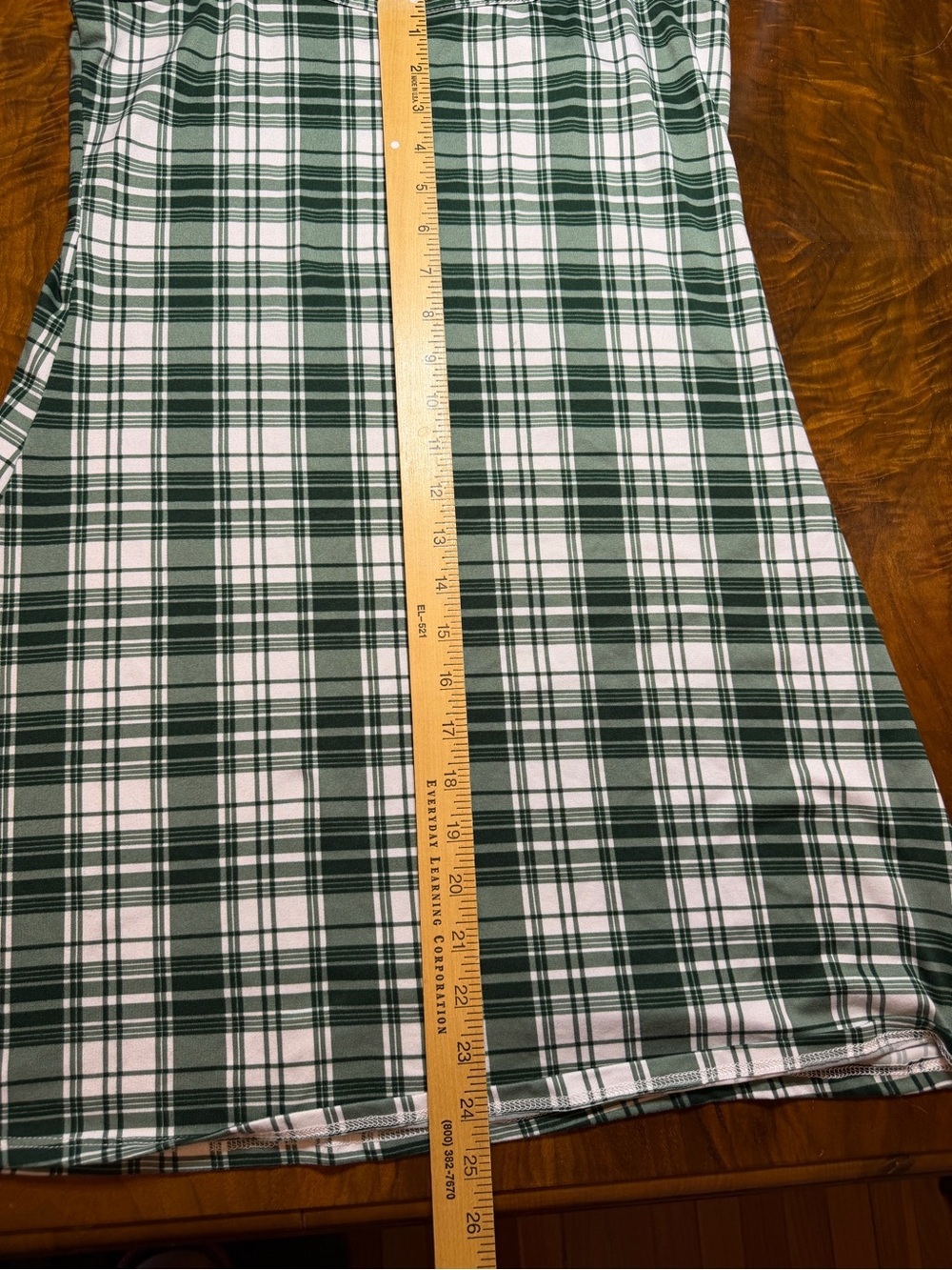 L Green White Plaid Spaghetti Strap Mini Dress | A-Line | Preppy Summer Dress - Picture 2 of 5
